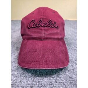 Cabela's Baseball Cap Mens OSFM Maroon 61 Patch Adjustable Canvas Hat
